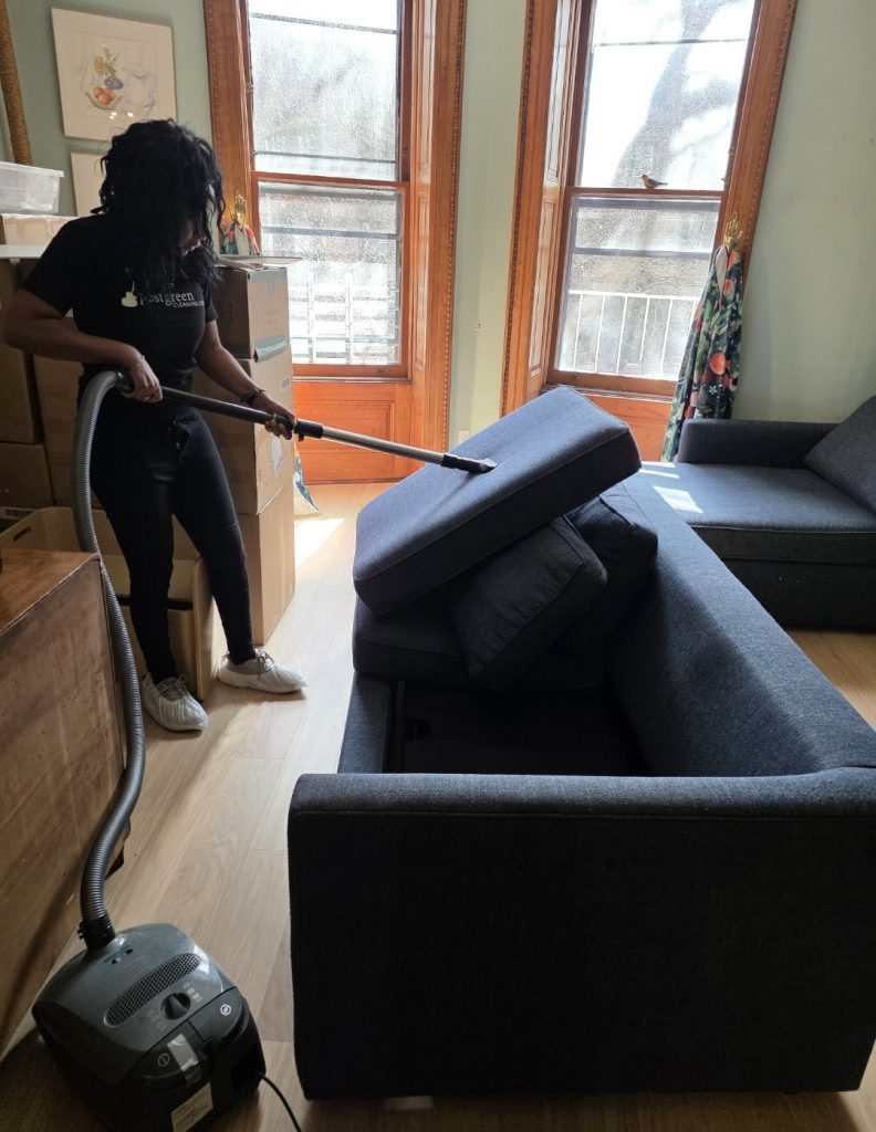 HEPA upholstery cleaning and dust remediation to remove hazardous particles from residential furniture